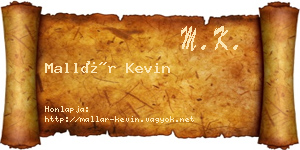 Mallár Kevin névjegykártya